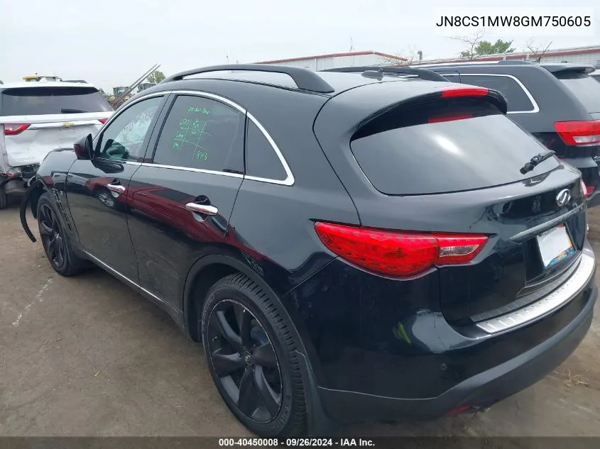 2016 Infiniti Qx70 VIN: JN8CS1MW8GM750605 Lot: 40450008