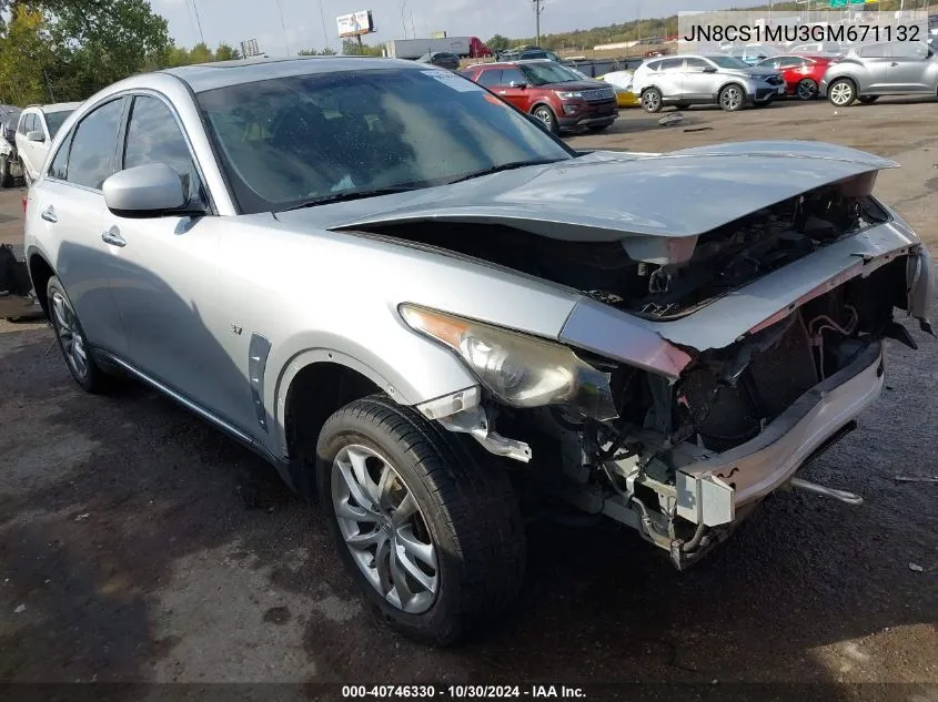 2016 Infiniti Qx70 VIN: JN8CS1MU3GM671132 Lot: 40746330