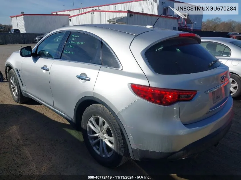 2016 Infiniti Qx70 VIN: JN8CS1MUXGU670284 Lot: 40772419