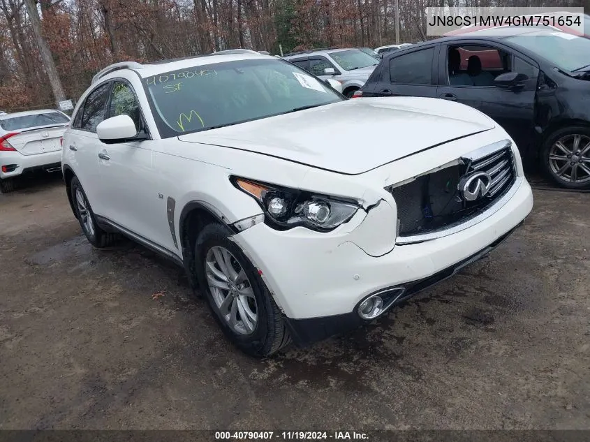 2016 Infiniti Qx70 VIN: JN8CS1MW4GM751654 Lot: 40790407