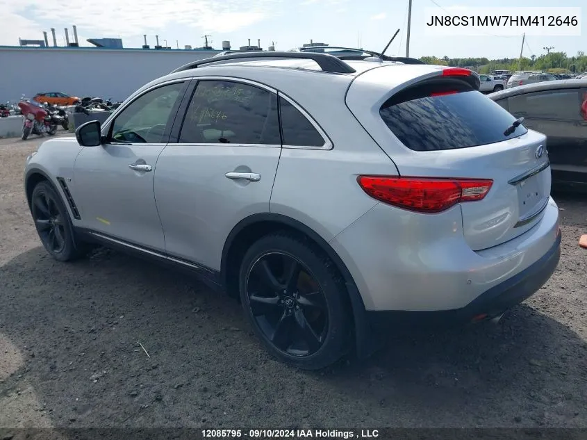 2017 Infiniti Qx70 VIN: JN8CS1MW7HM412646 Lot: 12085795