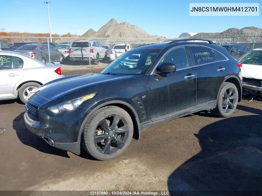 2017 Infiniti Qx70 VIN: JN8CS1MW0HM412701 Lot: 12137880