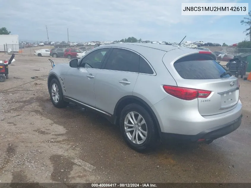 2017 Infiniti Qx70 VIN: JN8CS1MU2HM142613 Lot: 40086417