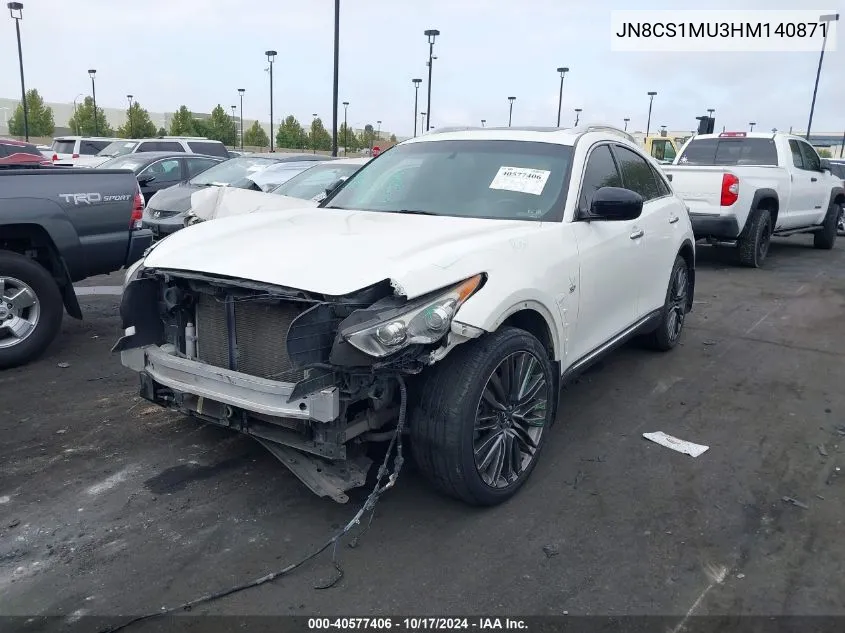 2017 Infiniti Qx70 VIN: JN8CS1MU3HM140871 Lot: 40577406