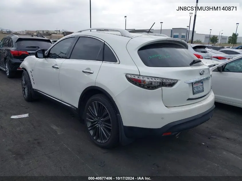 2017 Infiniti Qx70 VIN: JN8CS1MU3HM140871 Lot: 40577406