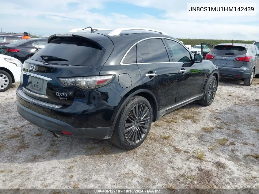 2017 Infiniti Qx70 VIN: JN8CS1MU1HM142439 Lot: 40612718