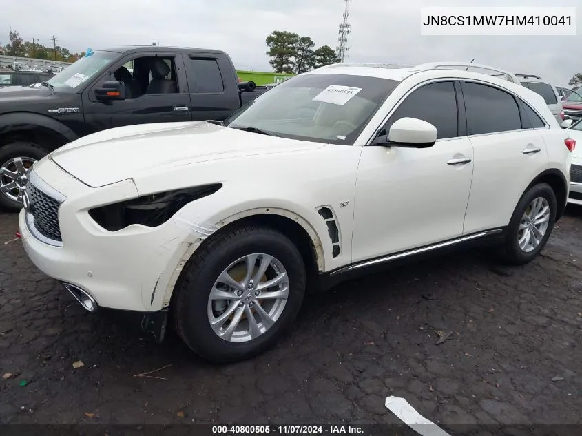 2017 Infiniti Qx70 VIN: JN8CS1MW7HM410041 Lot: 40800505