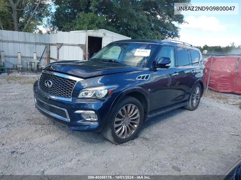 2016 Infiniti Qx80 VIN: JN8AZ2ND9G9800047 Lot: 40358176