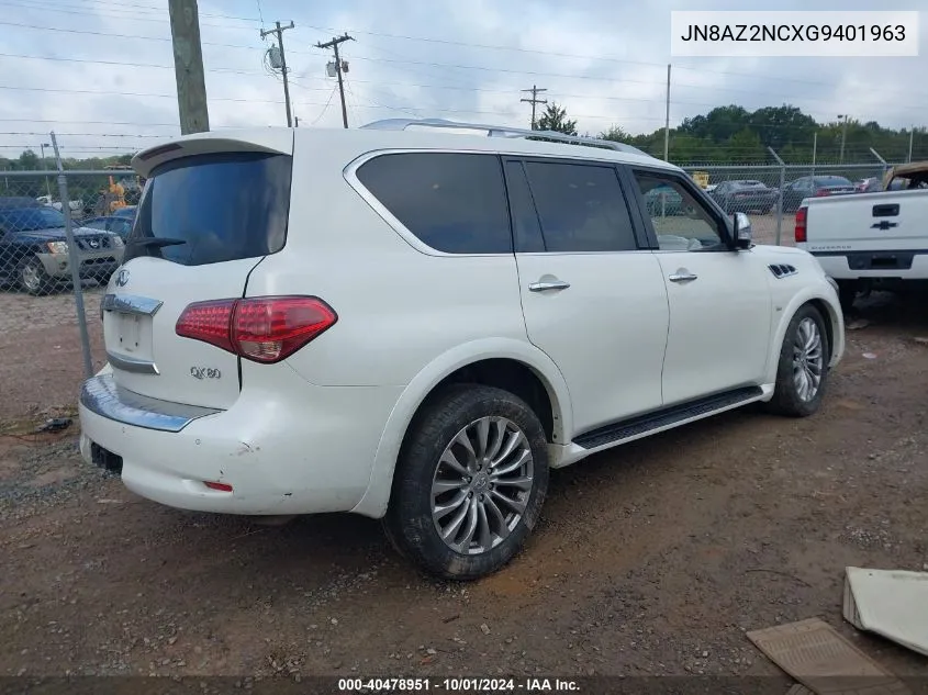 2016 Infiniti Qx80 VIN: JN8AZ2NCXG9401963 Lot: 40478951