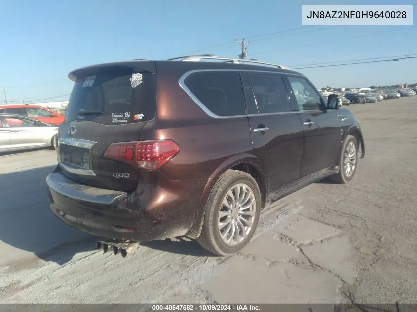 2017 Infiniti Qx80 VIN: JN8AZ2NF0H9640028 Lot: 40547582