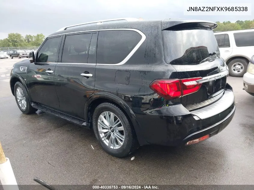 2019 Infiniti Qx80 Luxe VIN: JN8AZ2NFXK9685338 Lot: 40335753