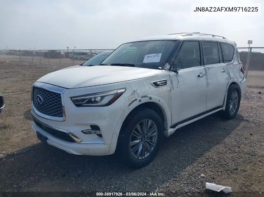 2021 Infiniti Qx80 Luxe VIN: JN8AZ2AFXM9716225 Lot: 38917926