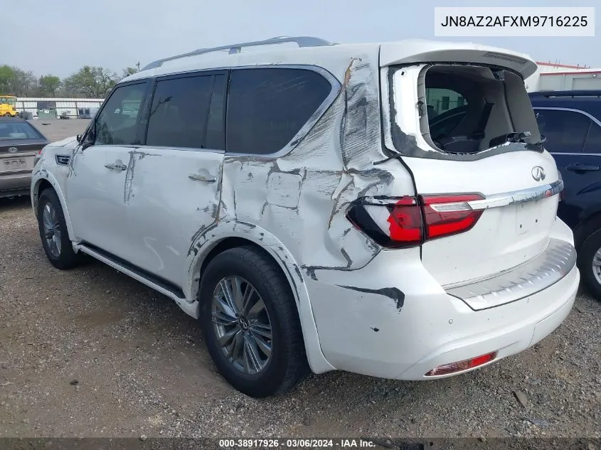 2021 Infiniti Qx80 Luxe VIN: JN8AZ2AFXM9716225 Lot: 38917926