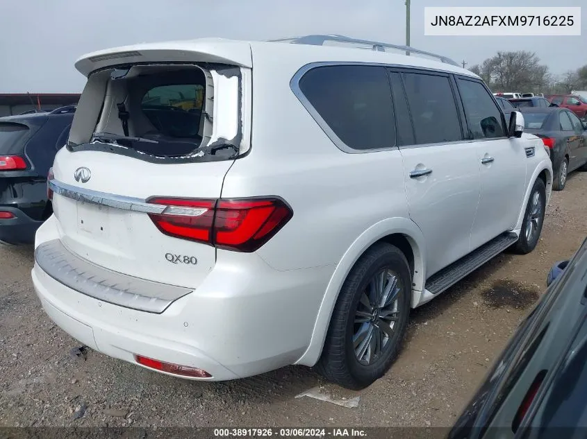 2021 Infiniti Qx80 Luxe VIN: JN8AZ2AFXM9716225 Lot: 38917926