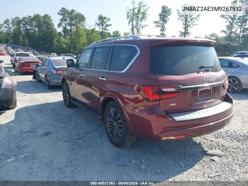 2021 Infiniti Qx80 Premium Select Awd VIN: JN8AZ2AE3M9267932 Lot: 40031363