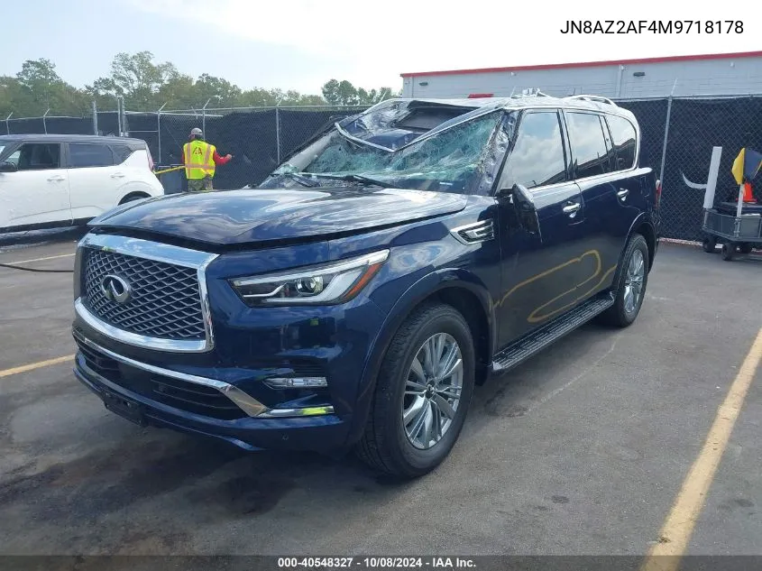 2021 Infiniti Qx80 Luxe VIN: JN8AZ2AF4M9718178 Lot: 40548327