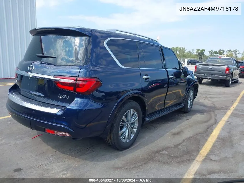 2021 Infiniti Qx80 Luxe VIN: JN8AZ2AF4M9718178 Lot: 40548327