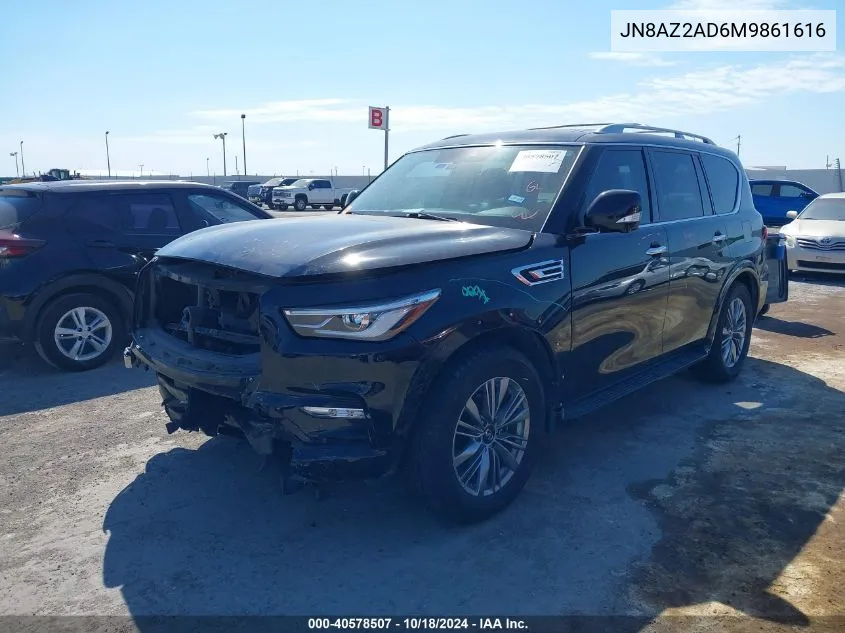 2021 Infiniti Qx80 Luxe VIN: JN8AZ2AD6M9861616 Lot: 40578507