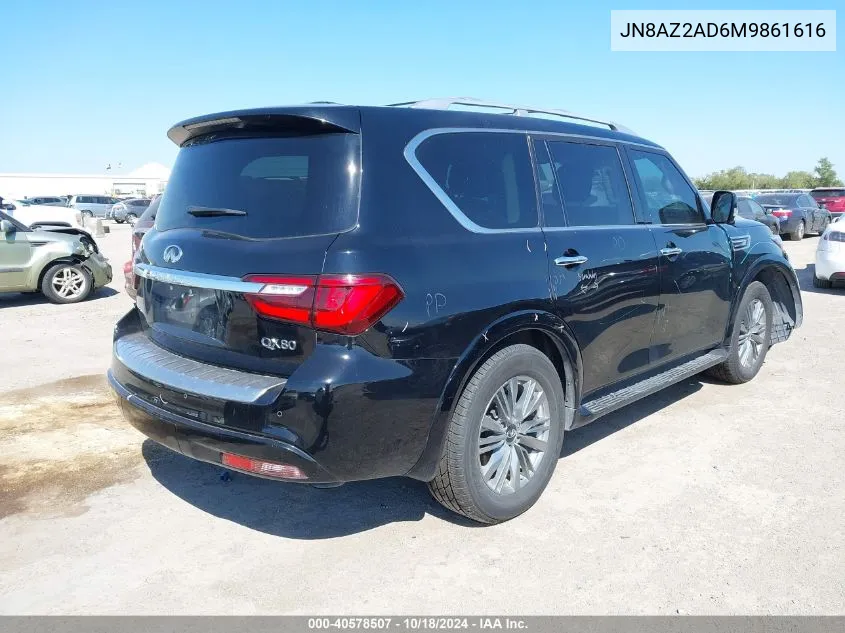 2021 Infiniti Qx80 Luxe VIN: JN8AZ2AD6M9861616 Lot: 40578507