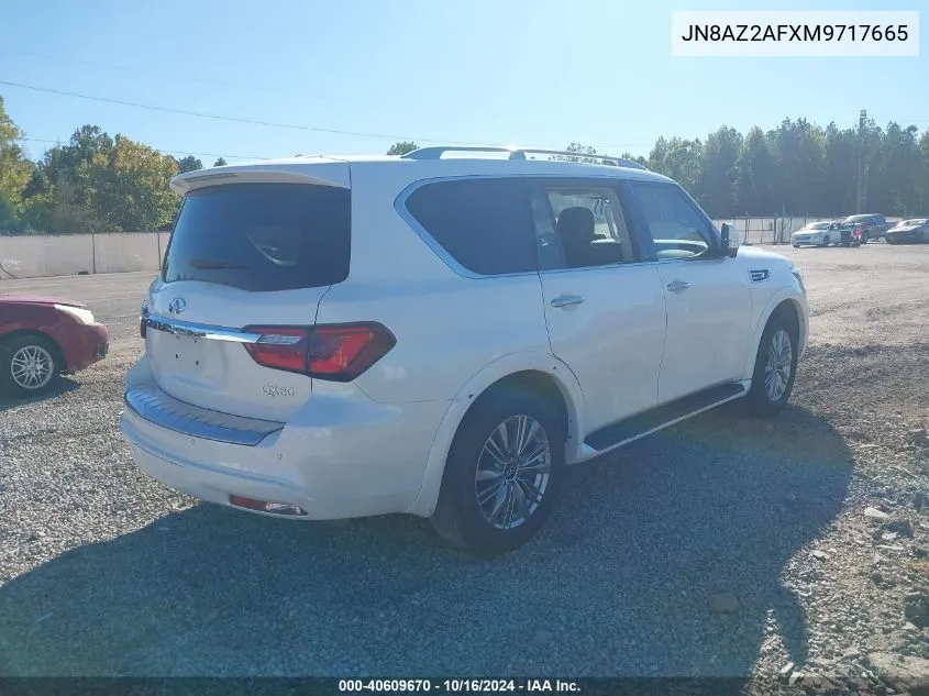 2021 Infiniti Qx80 Luxe VIN: JN8AZ2AFXM9717665 Lot: 40609670