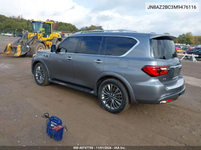 2021 Infiniti Qx80 Sensory Awd VIN: JN8AZ2BC3M9476116 Lot: 40747785