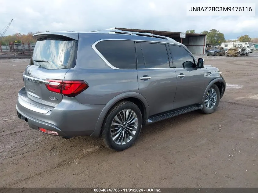 2021 Infiniti Qx80 Sensory Awd VIN: JN8AZ2BC3M9476116 Lot: 40747785