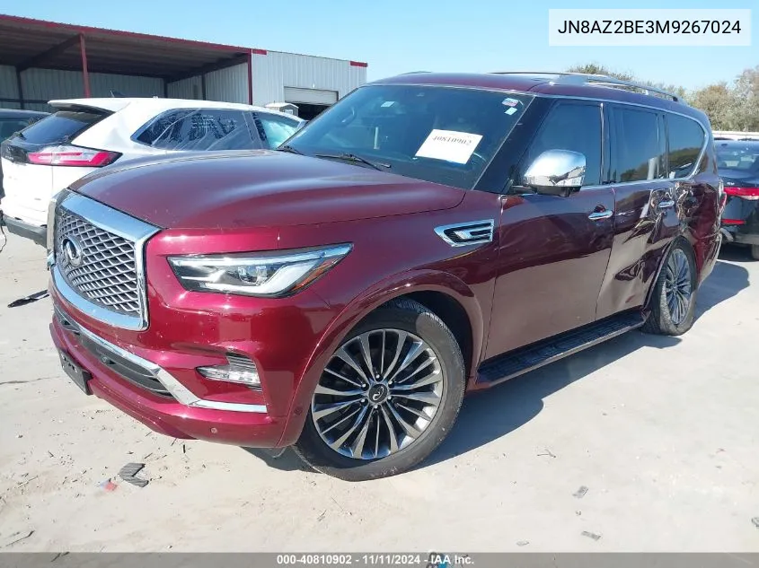 2021 Infiniti Qx80 Sensory Awd VIN: JN8AZ2BE3M9267024 Lot: 40810902