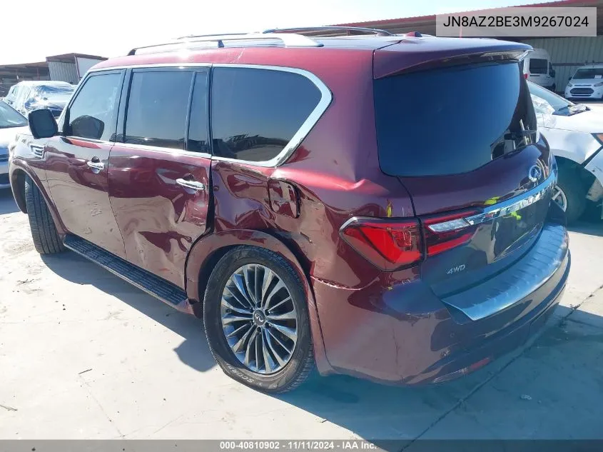 2021 Infiniti Qx80 Sensory Awd VIN: JN8AZ2BE3M9267024 Lot: 40810902