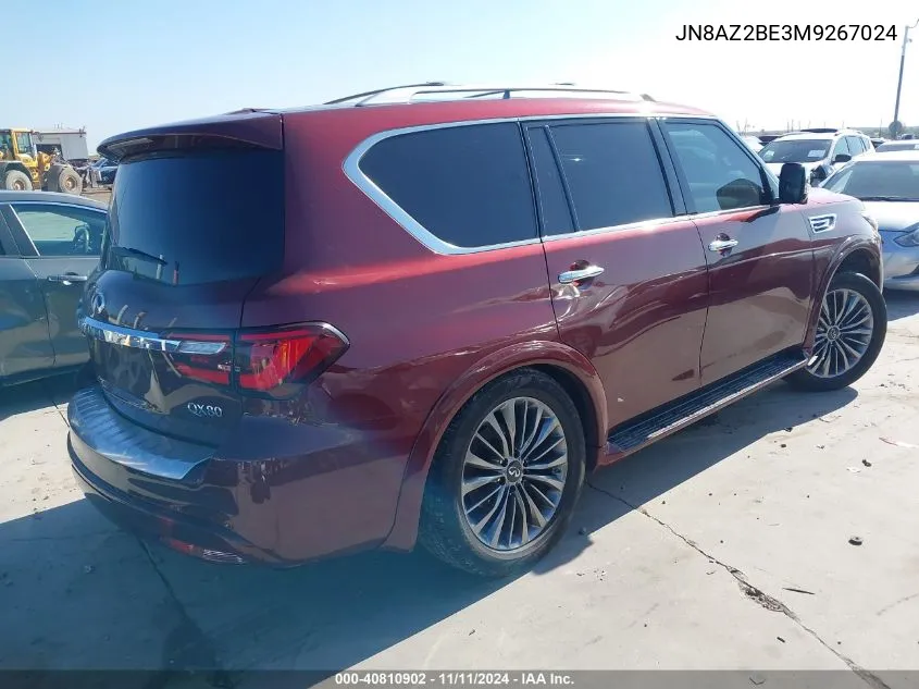 2021 Infiniti Qx80 Sensory Awd VIN: JN8AZ2BE3M9267024 Lot: 40810902