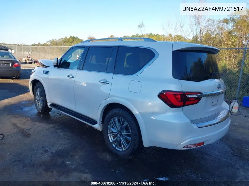 2021 Infiniti Qx80 Luxe VIN: JN8AZ2AF4M9721517 Lot: 40878286