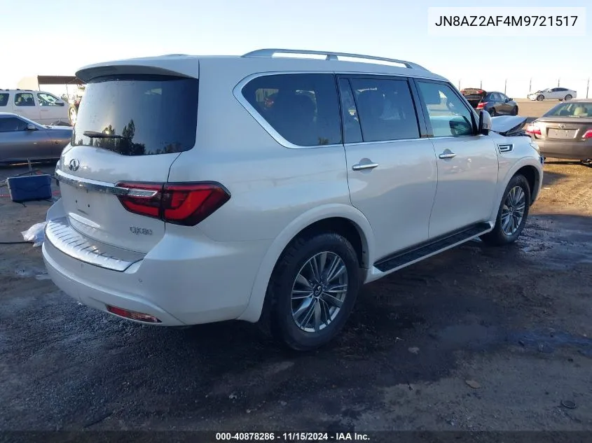 2021 Infiniti Qx80 Luxe VIN: JN8AZ2AF4M9721517 Lot: 40878286