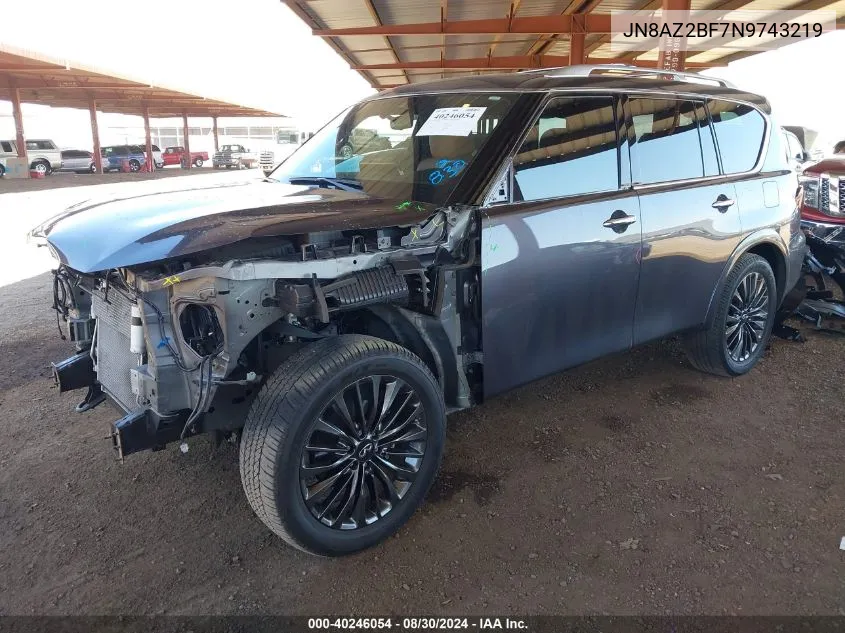 2022 Infiniti Qx80 Sensory VIN: JN8AZ2BF7N9743219 Lot: 40246054