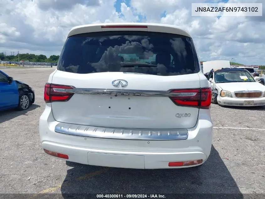 2022 Infiniti Qx80 Premium Select VIN: JN8AZ2AF6N9743102 Lot: 40300611