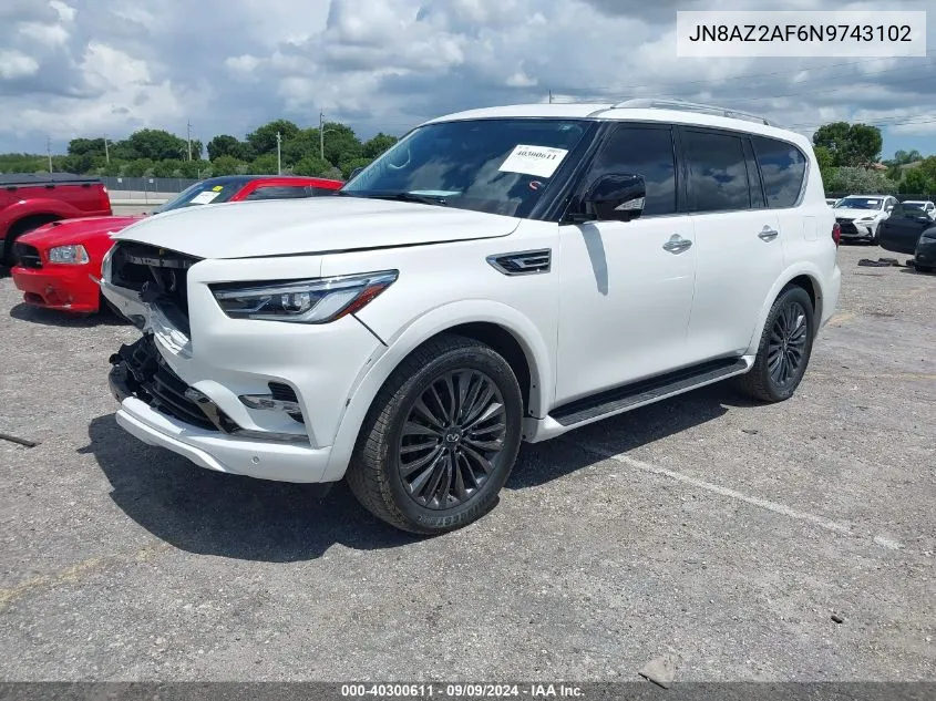 2022 Infiniti Qx80 Premium Select VIN: JN8AZ2AF6N9743102 Lot: 40300611