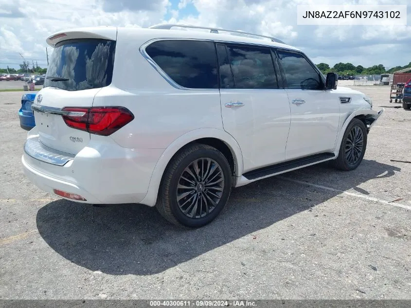 2022 Infiniti Qx80 Premium Select VIN: JN8AZ2AF6N9743102 Lot: 40300611