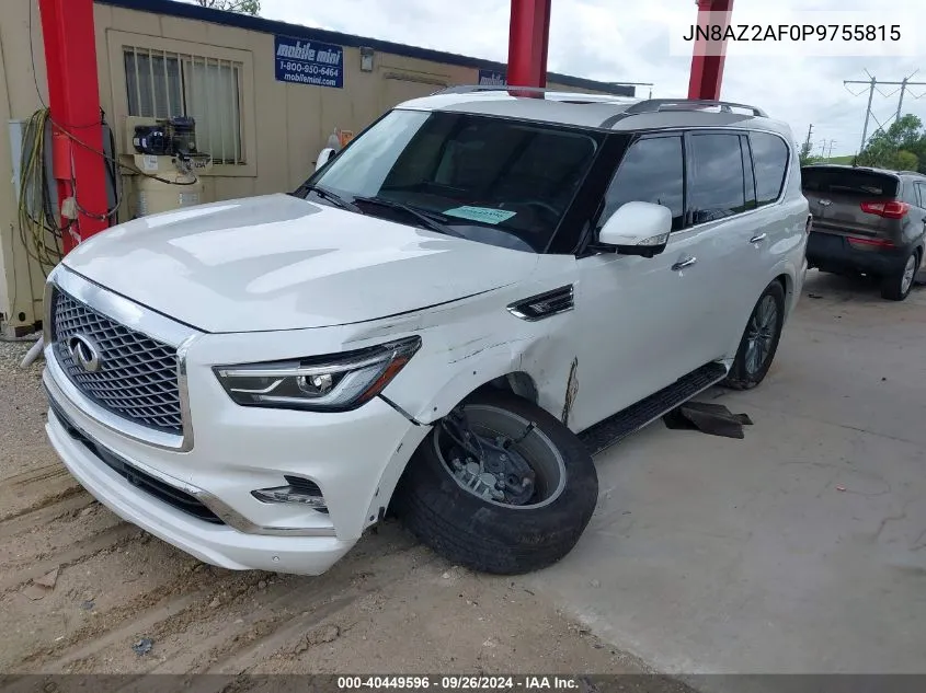 2023 Infiniti Qx80 Luxe VIN: JN8AZ2AF0P9755815 Lot: 40449596