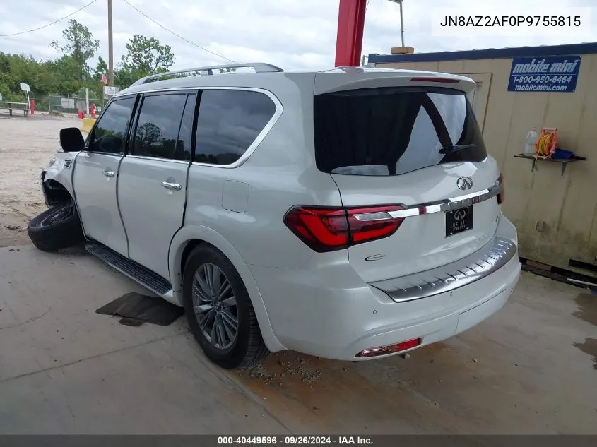 2023 Infiniti Qx80 Luxe VIN: JN8AZ2AF0P9755815 Lot: 40449596