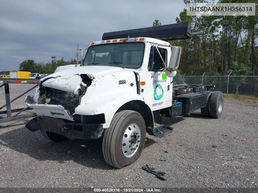 2001 International 4000 4900 VIN: 1HTSDAANX1H356314 Lot: 40528316