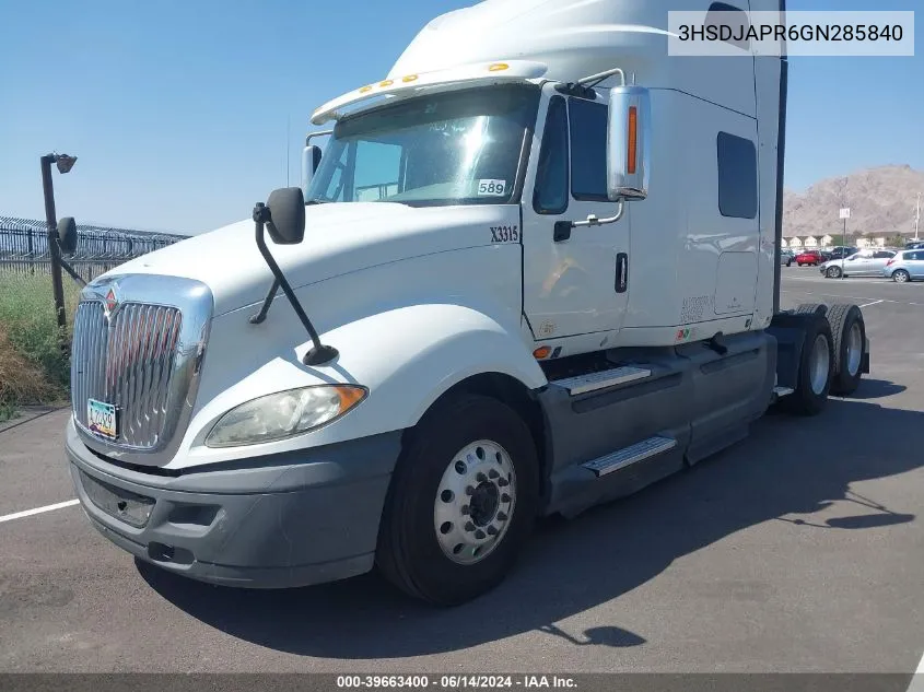 2016 International Prostar VIN: 3HSDJAPR6GN285840 Lot: 39663400