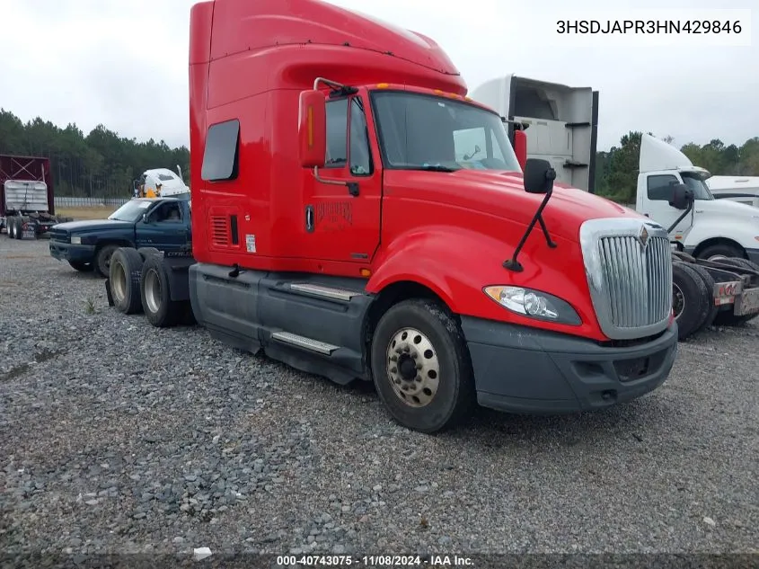 2017 International Prostar+ VIN: 3HSDJAPR3HN429846 Lot: 40743075