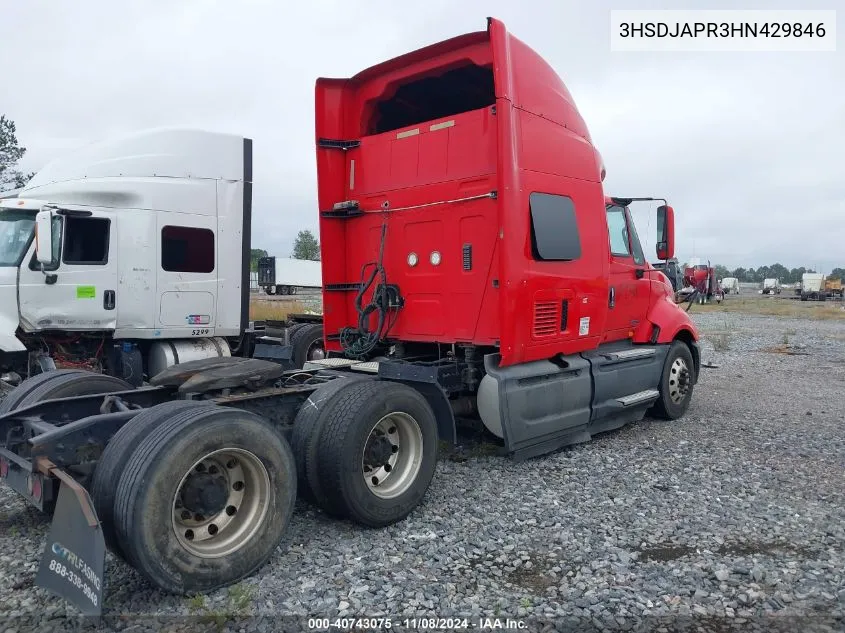 2017 International Prostar+ VIN: 3HSDJAPR3HN429846 Lot: 40743075