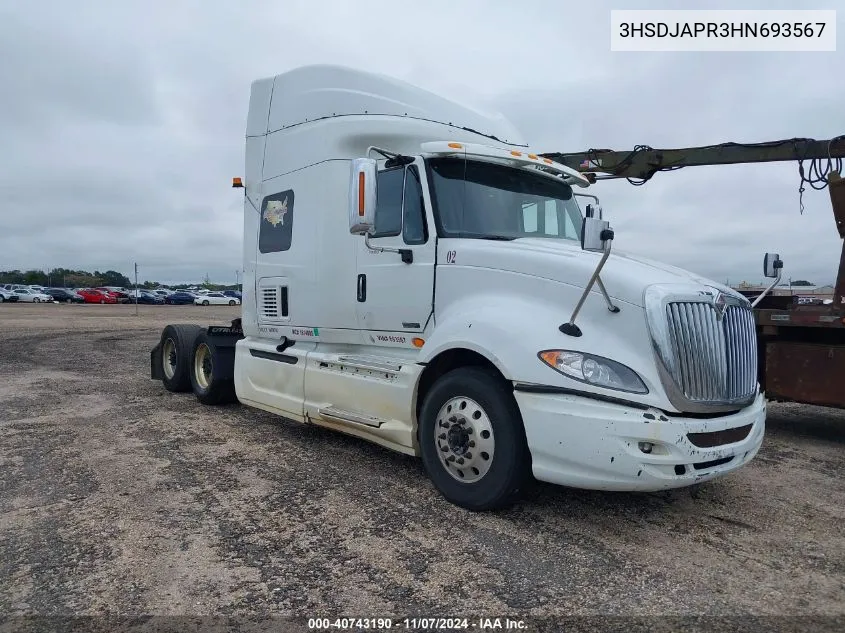 2017 International Prostar+ VIN: 3HSDJAPR3HN693567 Lot: 40743190