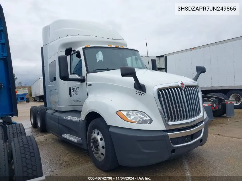 2018 International Lt VIN: 3HSDZAPR7JN249865 Lot: 40742798