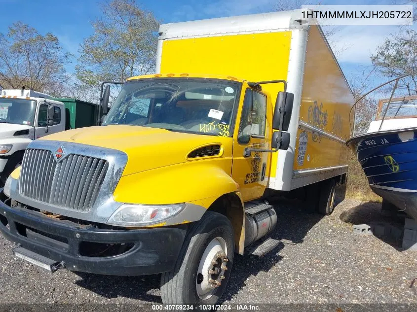 2018 International Durastar 4300 VIN: 1HTMMMMLXJH205722 Lot: 40759234