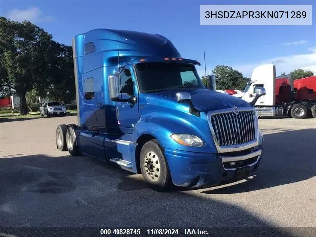 2019 International Lt VIN: 3HSDZAPR3KN071289 Lot: 40828745