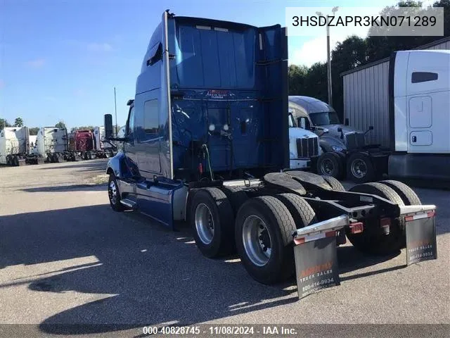 2019 International Lt VIN: 3HSDZAPR3KN071289 Lot: 40828745