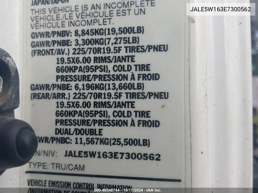 JALE5W163E7300562 2014 Isuzu Dsl Reg At