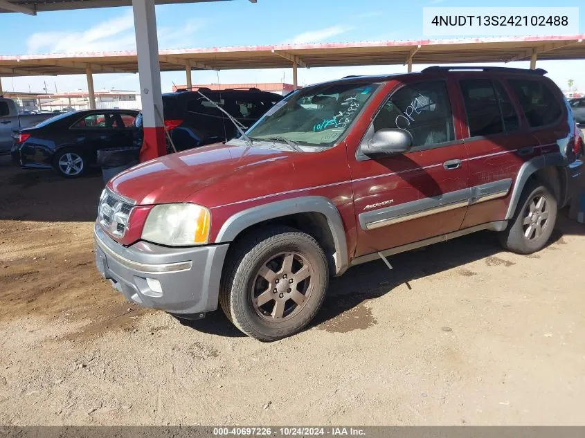 2004 Isuzu Ascender S VIN: 4NUDT13S242102488 Lot: 40697226