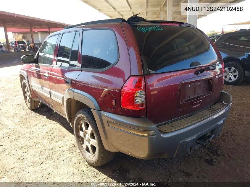 2004 Isuzu Ascender S VIN: 4NUDT13S242102488 Lot: 40697226