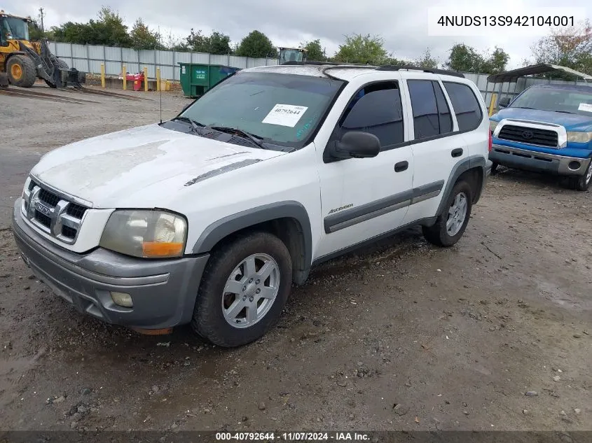 2004 Isuzu Ascender S VIN: 4NUDS13S942104001 Lot: 40792644